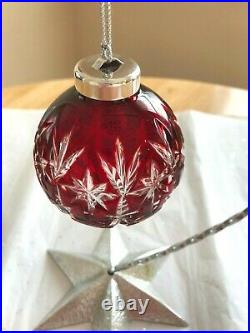 Waterford Crystal RUBY RED Ball Ornament BEAUTIFUL! MINT