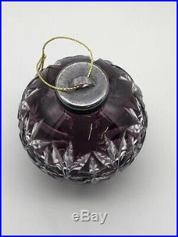Waterford Crystal, Rare 2001 Amethyst Ornament Purple Clear Christmas Ball