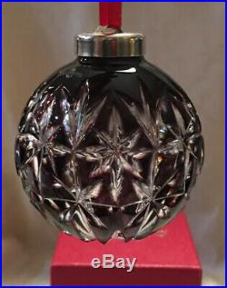 Waterford Crystal, Rare 2001 Amethyst Ornament Purple Clear Christmas Ball, Mib