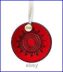 Waterford Crystal Ruby Red 2024 New Year's Eve Celebration Keepsake Ornament NIB