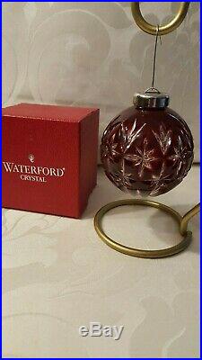 Waterford Crystal Ruby/Red Christmas Ornament Original Box