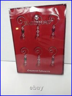 Waterford Crystal Set Of 6 Ornament Enhancers Christmas New In Box