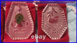 Waterford Crystal THE 12 DAYS OF CHRISTMAS ornaments, rare 5 golden rings, look