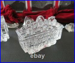 Waterford Crystal TRAIN ORNAMENT Set of 4 New in Box