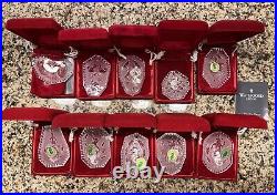 Waterford Crystal The 12 Days Of Christmas Ornament Lot 85-88, 90-95 With Boxes