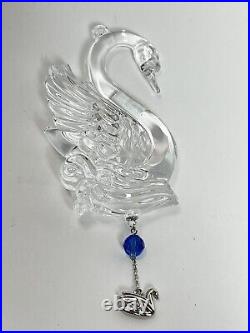 Waterford Crystal Twelve Days of Christmas Ornament 12 Swans-a-Swimming 2013 New