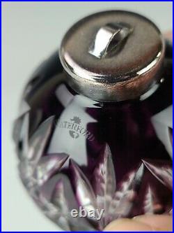 Waterford Cut To Clear Cased Amethyst Purple Crystal Ball Christmas Ornament