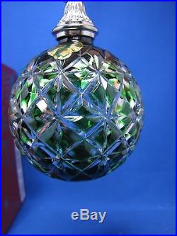Waterford Emerald Green Cased Crystal New For 2014 Ball Ornament New In Box