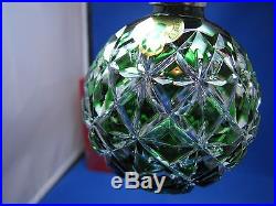 Waterford Emerald Green Cased Crystal New For 2014 Ball Ornament New In Box