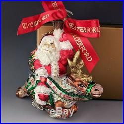 Waterford Holiday Heirloom MERRY XMAS To All Santa Night Before Ornament