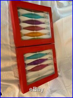 Waterford Marquis Venetian Icicle Drops Set of 10 Christmas Ornament Colored NIB