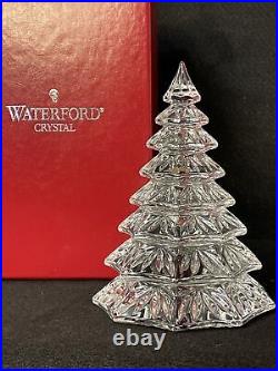 Waterford Original Lead Crystal Clear Sculpted Christmas/Evergreen Tree 6.5tall