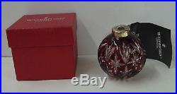 Waterford RUBY CASED CRYSTAL BALL New in Box CHRISTMAS ORNAMENT