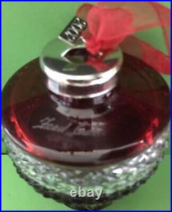 Waterford Ruby Red Cased Crystal Christmas Ornament 2002 Signed and Dated