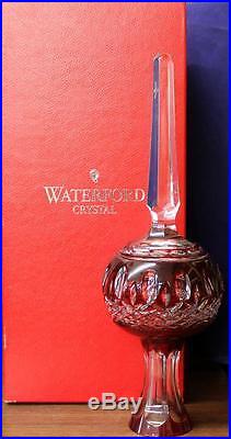 Waterford Ruby Red Crystal Clarendon Christmas 10 Tree Topper Ornament with Box
