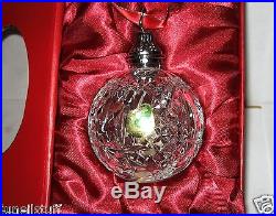 Waterford Signed Crystal Fleur De Lys Christmas Ball Ornament NIB