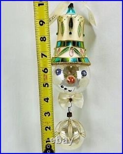 Waterford Snow Crystal Jewelled Snowman Retired Glass Christmas Ornament 130610