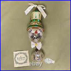 Waterford Snow Crystal Jewelled Snowman Retired Glass Christmas Ornament 130610