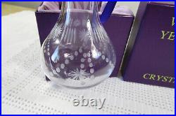 William Yeoward Clear Crystal Christmas Ornament Pear Shape Etched Signed Inbox