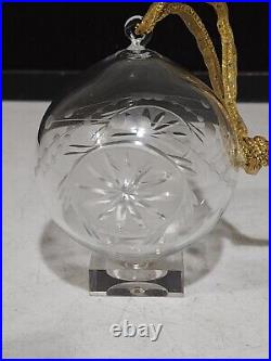 William Yeoward Crystal 4 Ball Christmas Ornament Etched Bethlehem Star IN BOX