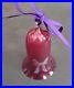 William Yeoward Crystal Christmas Ornament Red Bell Hand Cut / Engraved 2322