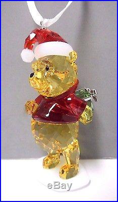 Winnie The Pooh Christmas Ornament Disney Crystal 2014 Swarovski Xmas #5030561
