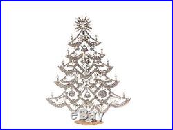 X large standing Czech vintage rhinestone Christmas tree ornament crystal clear
